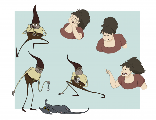 poses and expressions for a spirit and innkeeper